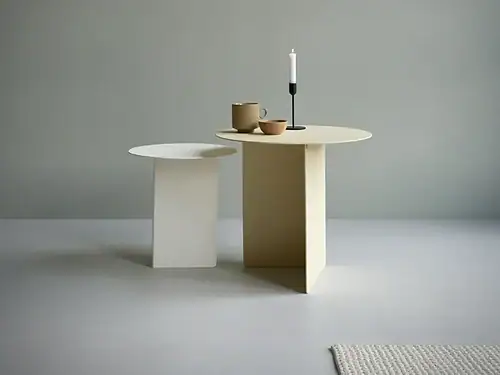 Bijzettafel Brivanmera cr√®me wit rond