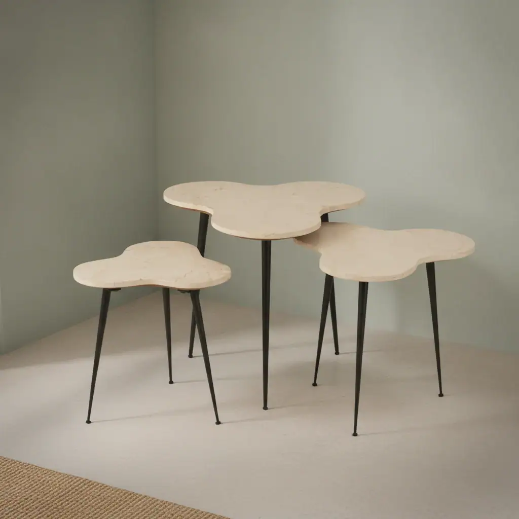 Bijzettafel Deendona Marmer 61 cm - Set van 3