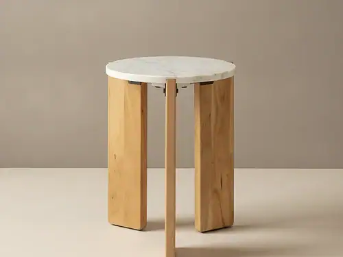 Bijzettafel Elvirlyra bruin lila marmer