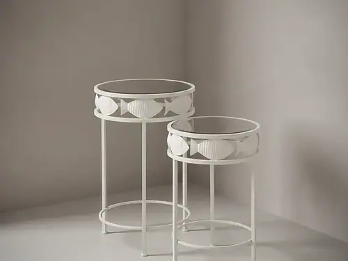 Bijzettafel Grudor Metaal 38 cm - Set van 2