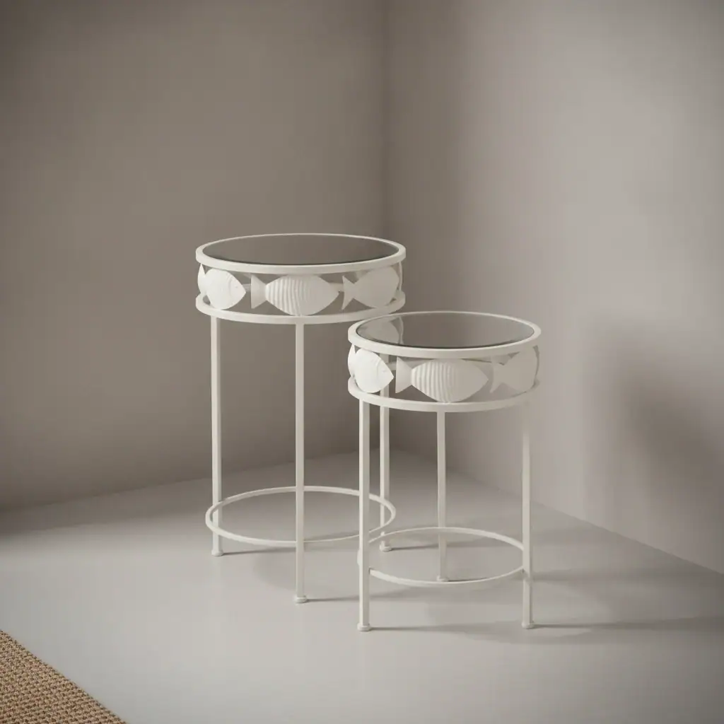 Bijzettafel Grudor Metaal 38 cm - Set van 2