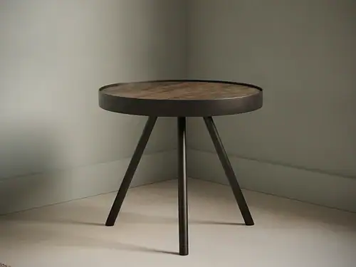 Bijzettafel Halmusiena zwart bruin 50 x 50 cm vierkant