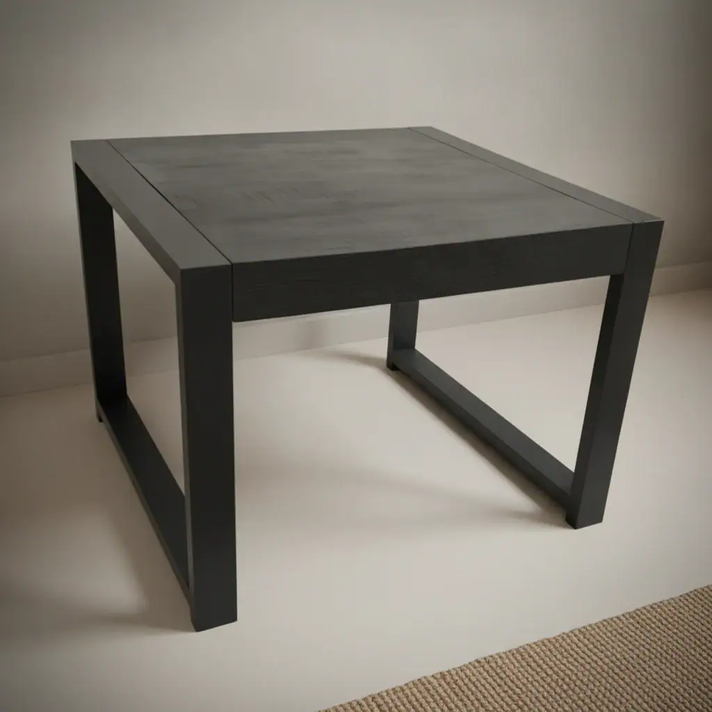 Bijzettafel Helvimera zwart 60 x 60 cm vierkant