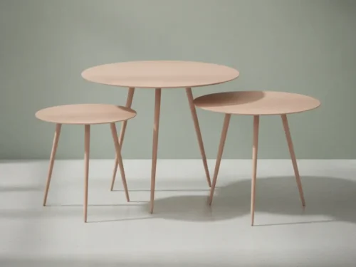 Bijzettafel Isvicampo roze 56 x 56 cm rond ijzer