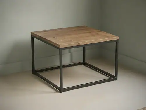 Bijzettafel Isvulprado zwart bruin 60 x 41 cm vierkant
