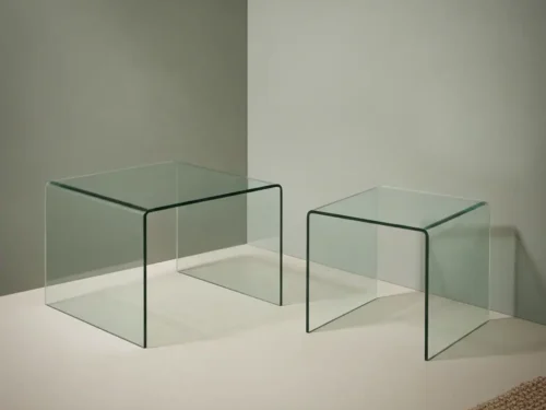 Bijzettafel Jorvaprado transparant 65 x 65 cm vierkant metaal