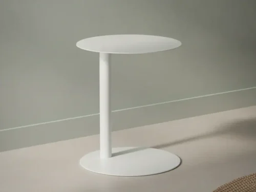 Bijzettafel Jorvavsiena wit 40 x 40 cm rond metaal