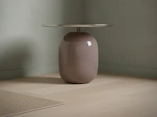 Bijzettafel Jorvunissa zilver grijs rond ijzer