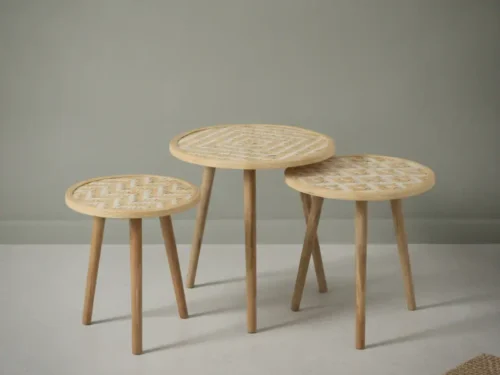 Bijzettafel Jorvuvesta wit 53 x 56 cm