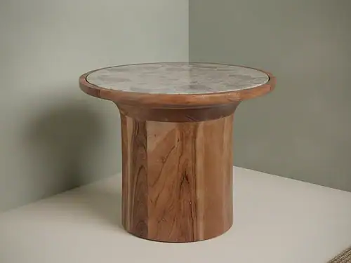 Bijzettafel Kleernund Marmer Ø45 cm