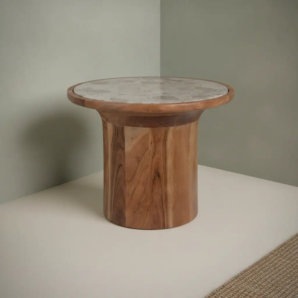 Bijzettafel Kleernund Marmer Ø45 cm