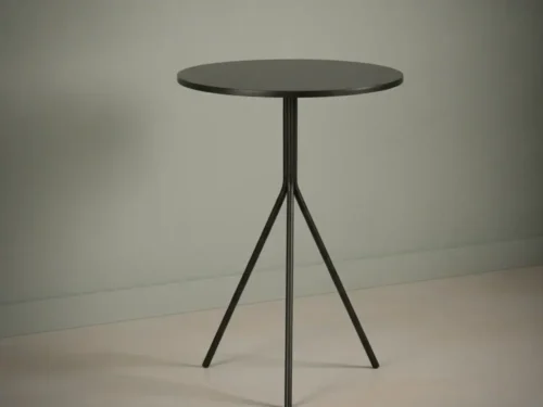 Bijzettafel Lorvarporto zwart 40 x 57 cm rond metaal