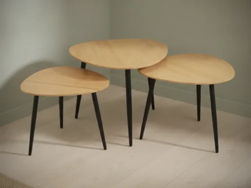 Bijzettafel Lorvevesta zwart 46 cm bamboe