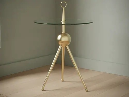 Bijzettafel Mervirverde transparant goud staal