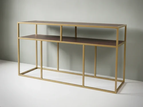 Bijzettafel Olivacanto bruin goud 81 x 44 cm