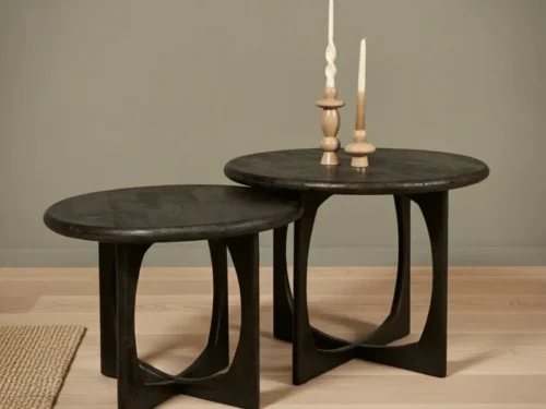Bijzettafel Orvirterra zwart 60 cm