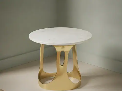 Bijzettafel Pervulvalo goud wit 51 x 38  cm