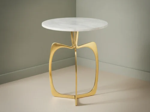 Bijzettafel Pinak Marmer 56x45 cm
