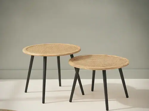 Bijzettafel Qelvenvenna 67 x 67 cm vierkant bamboe
