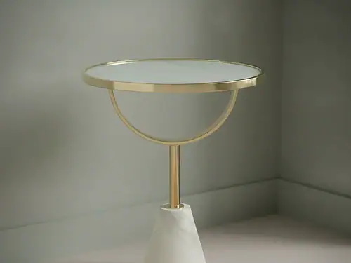 Bijzettafel Qelvirvenna wit marmer