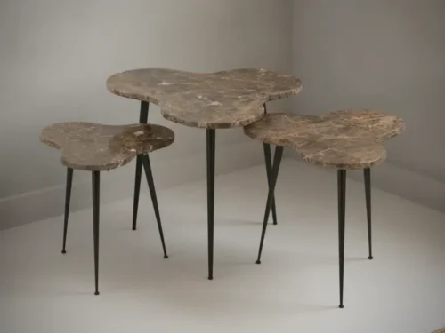 Bijzettafel Quoronmira zwart bruin 61 x 61 cm vierkant