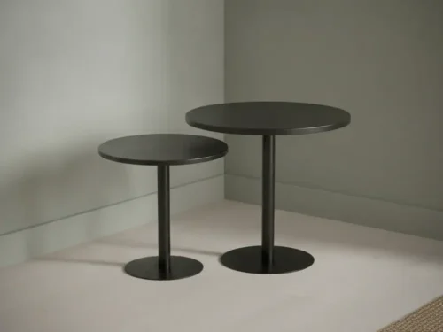 Bijzettafel Sarvavverde zwart 40 x 50 cm rond metaal