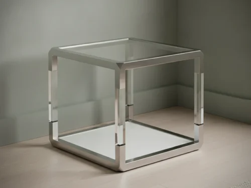 Bijzettafel Sarvulsiena wit 55 x 50 cm vierkant staal
