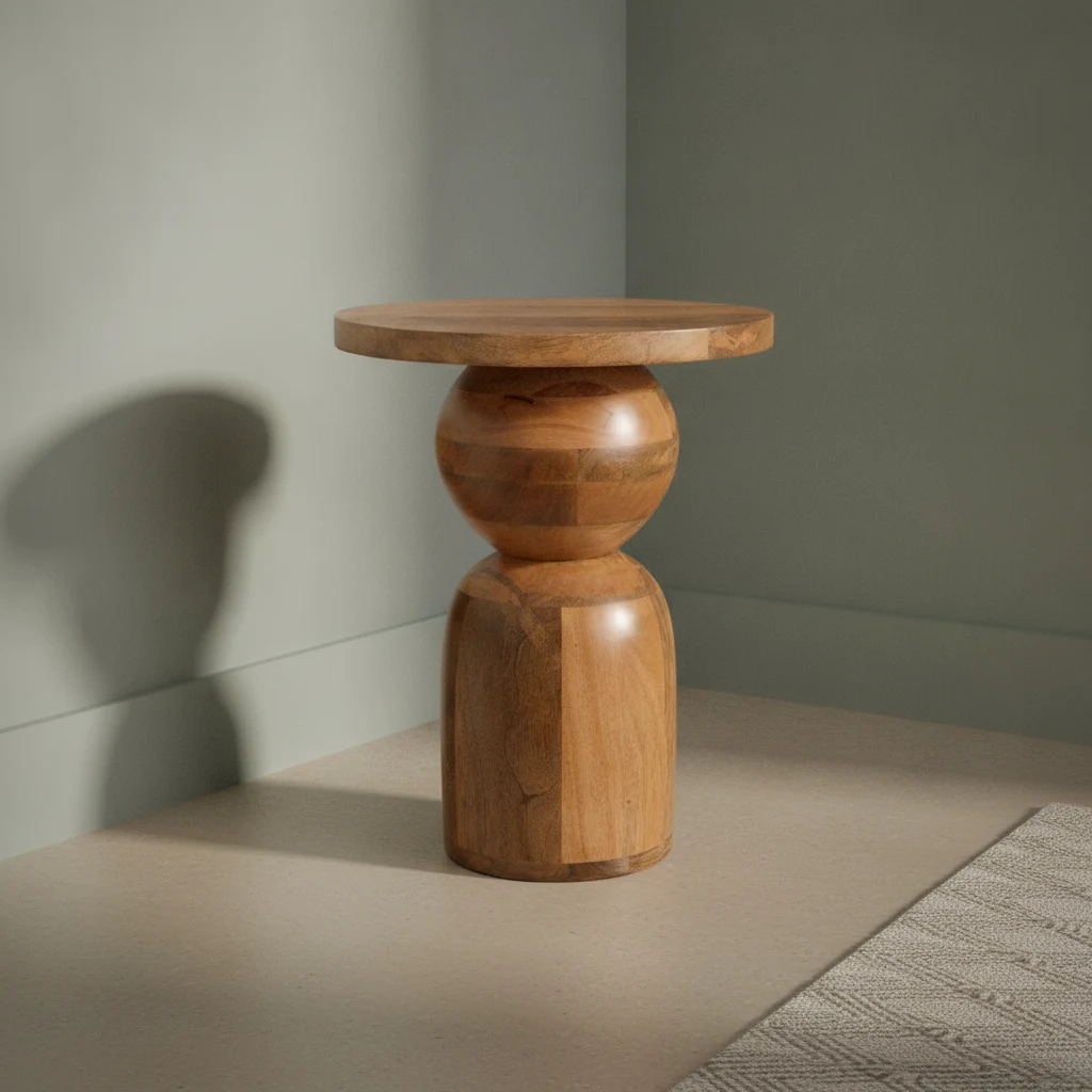 Bijzettafel Staunane Mangohout Ø35 cm