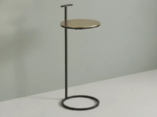 Bijzettafel Talmanvanta zwart goud 66 cm rond