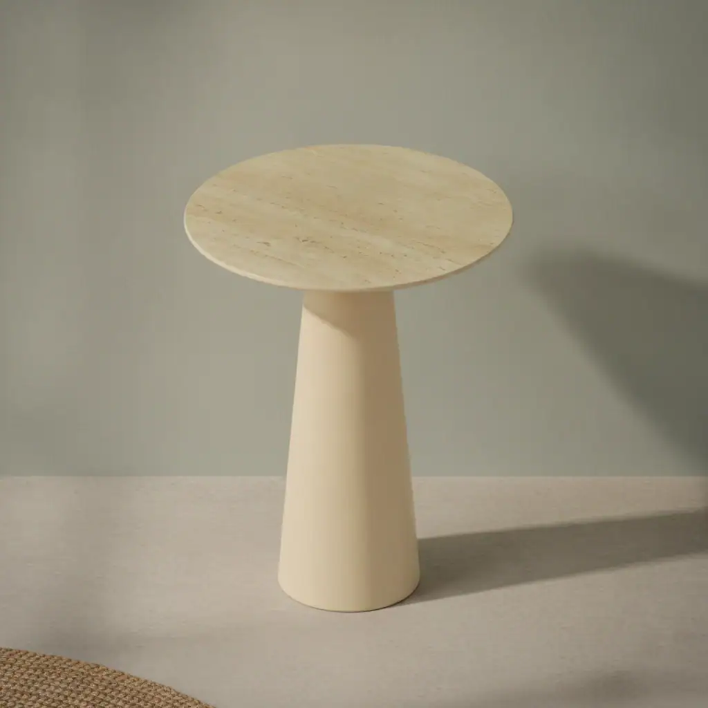 Bijzettafel Talmarbrisa beige 40 x 63 cm keramiek
