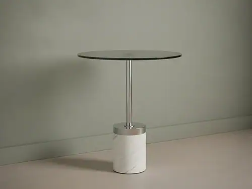 Bijzettafel Talmulyra wit marmer