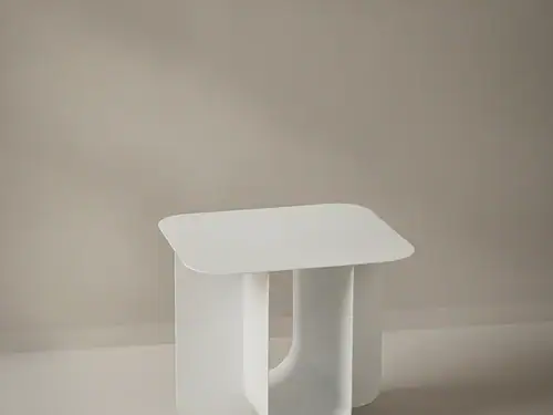 Bijzettafel Tervarverde wit 44 cm vierkant metaal
