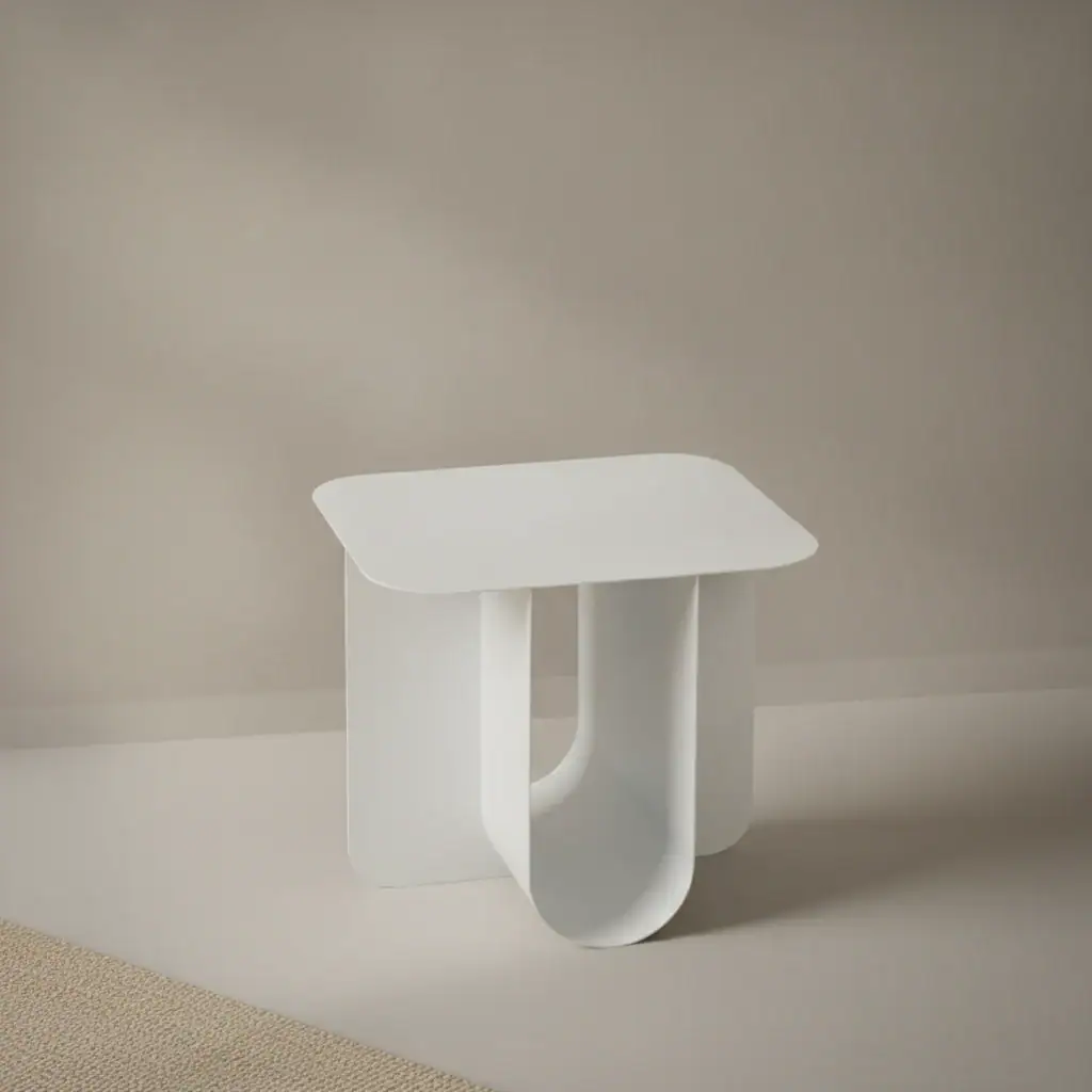 Bijzettafel Tervarverde wit 44 cm vierkant metaal