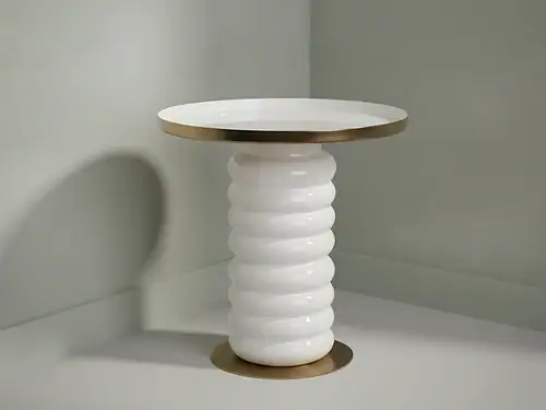 Bijzettafel Tosun Wit Ø41 cm
