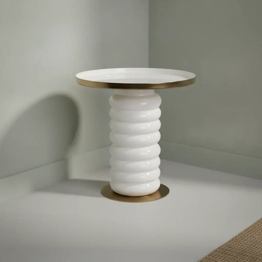 Bijzettafel Tosun Wit Ø41 cm