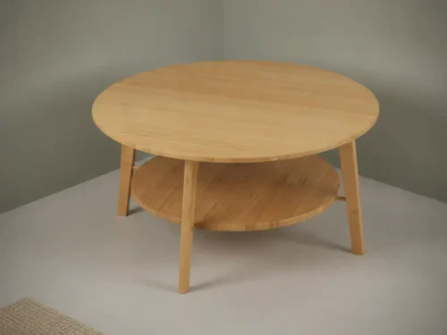 Bijzettafel Yvornorriva 80 x 80 cm rond bamboe