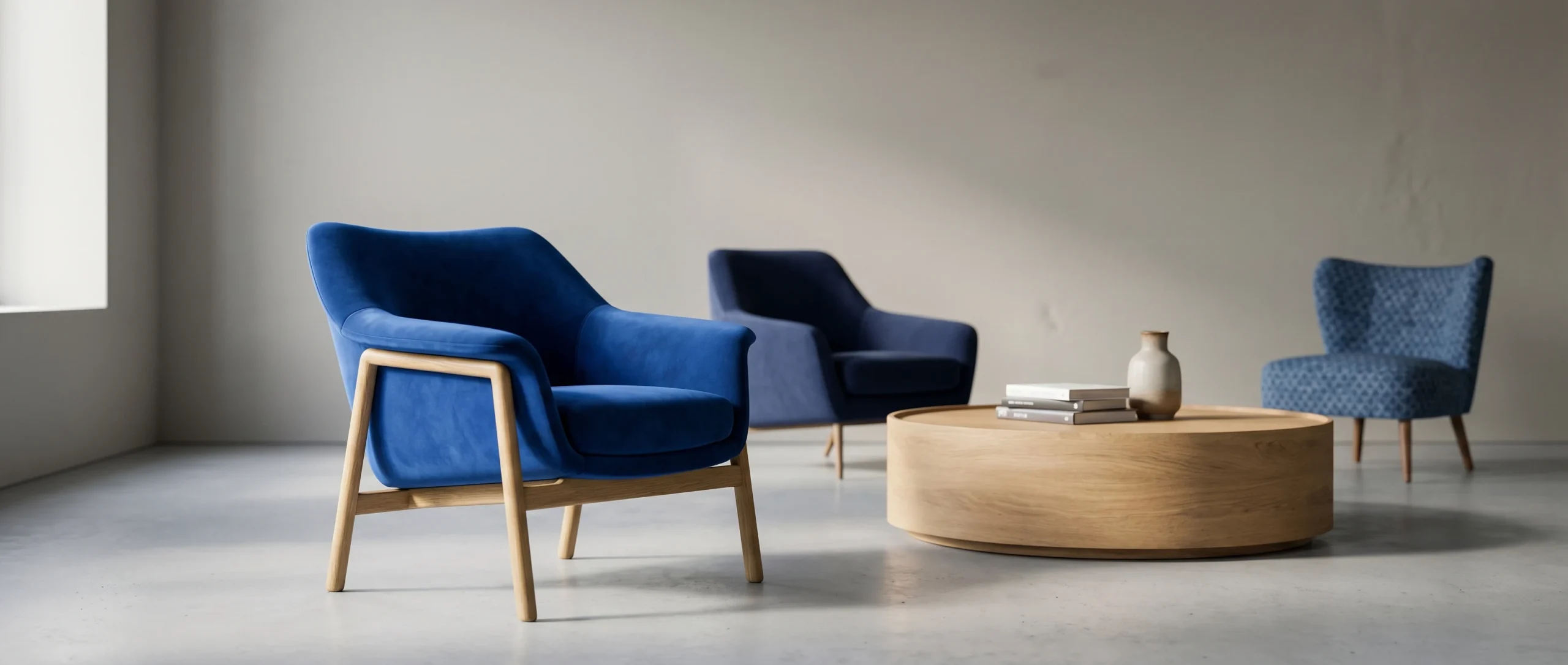 Blauwe fauteuils