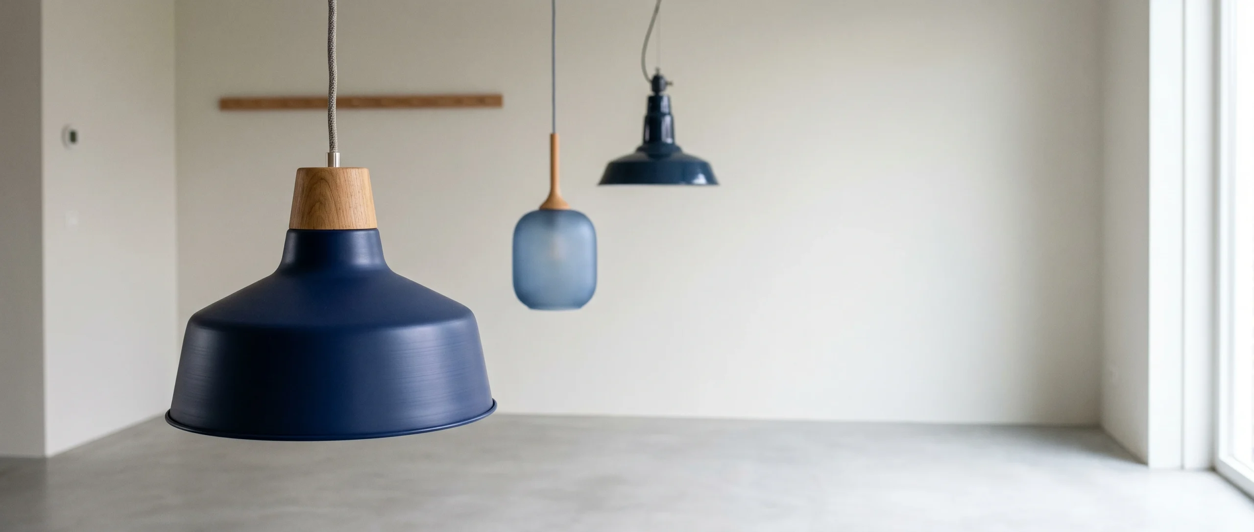 Blauwe hanglampen