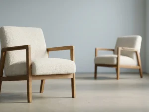 Bouclé eetkamerstoelen
