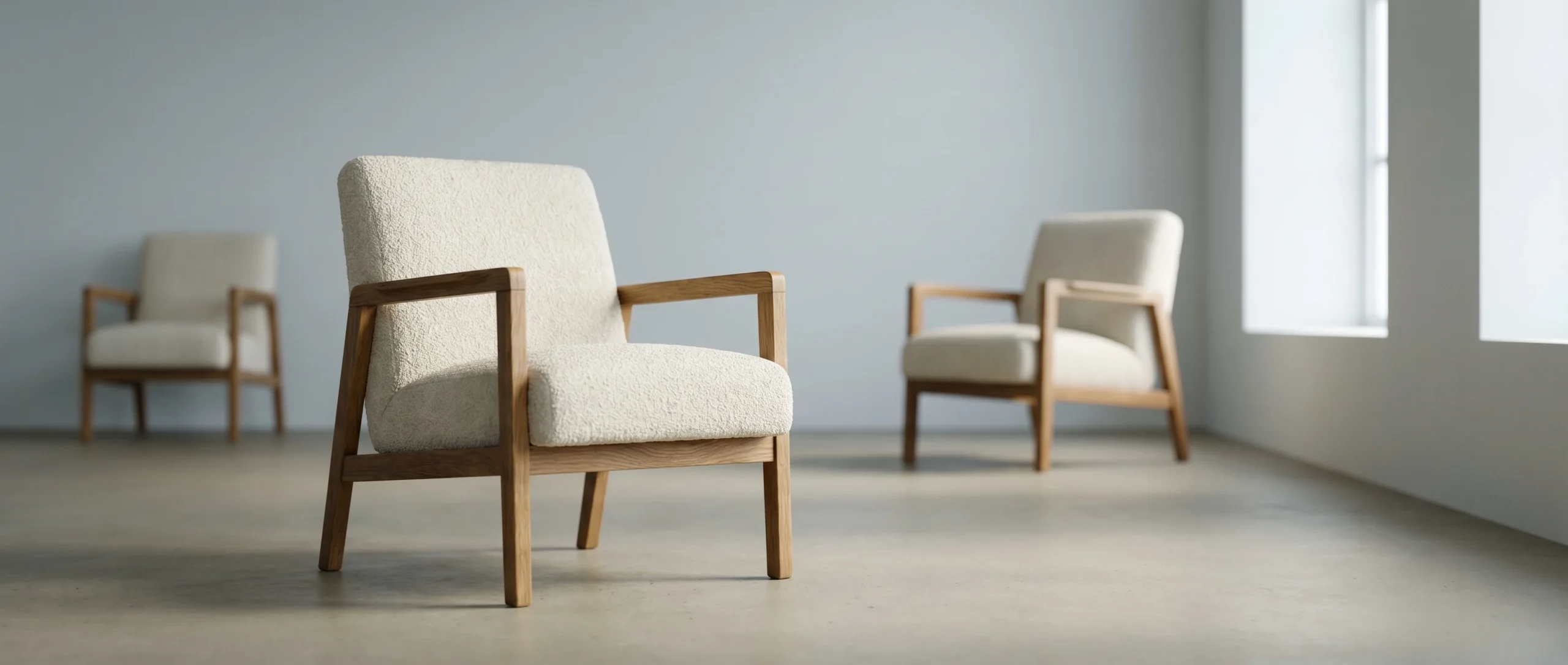 Bouclé eetkamerstoelen