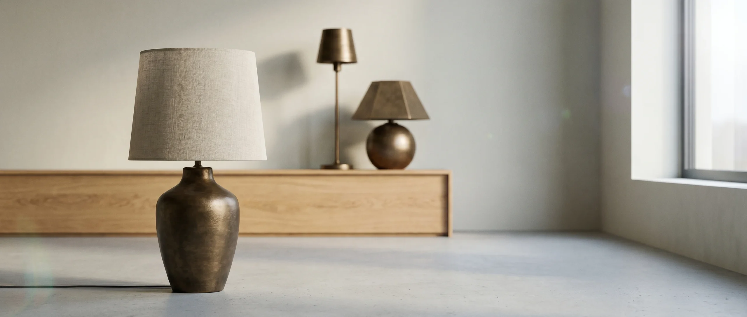 Bronzen tafellampen