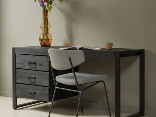 Bureau Ravirvalo 145 x 58 cm mangohout zwart