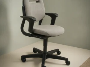 Bureaustoel Avelarsaro grijs taupe stof armloos