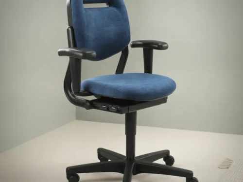 Bureaustoel Mervenbrisa blauw stof armloos