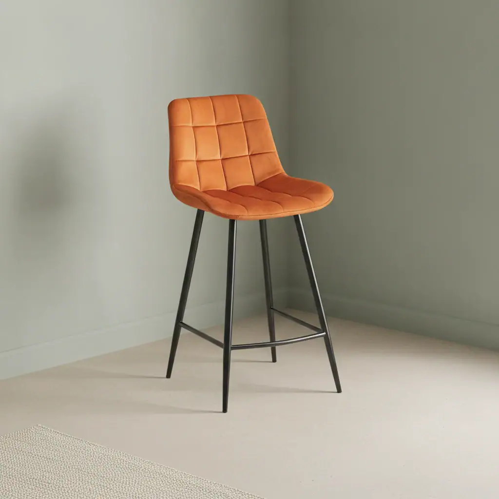 Counterstoel Skesone Velvet Oranje