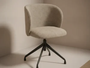 Draaistoel Ulvarirvanta bruin beige stof verstelbaar