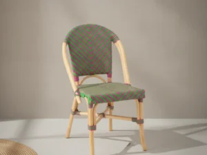 Eetkamerstoel Alana roze  rotan-kunststof armloos lichtgewicht