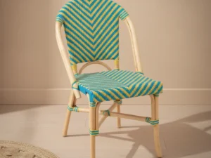 Eetkamerstoel  Alaro goudgeel rotan-kunststof armloos