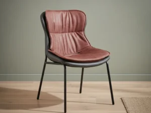 Eetkamerstoel  Arara bruin grijs PU-kunstleer metalen frame