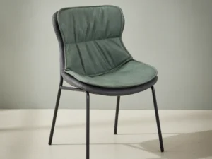 Eetkamerstoel  Arovia donkergrijs groen metalen frame
